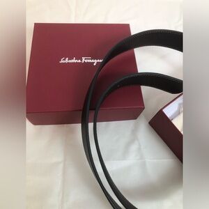 Salvatore Ferragamo Black Leather Belt